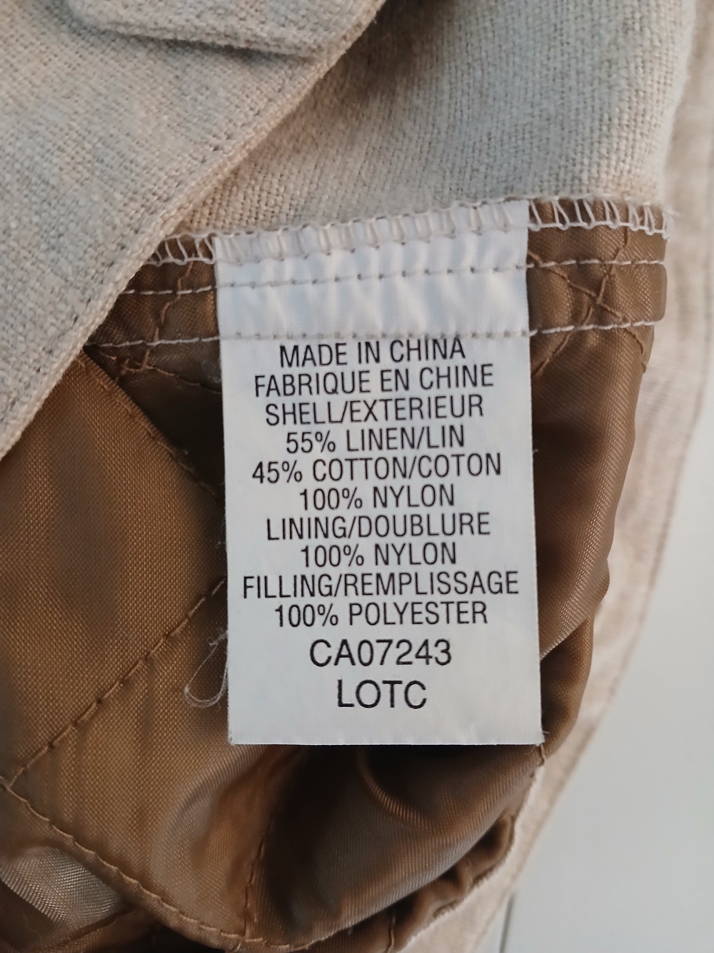 Men's Beige Utility Fishing Vest with Brown Trim - Picture 6 of 9
